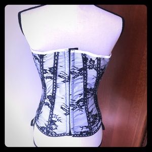 Black and white lace corset